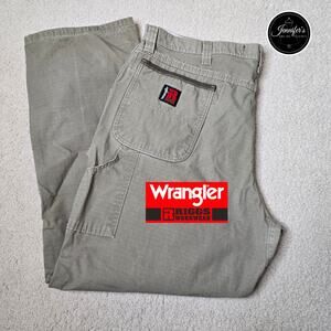 Riggs Workwear by Wrangler Men's Loden (Green) Relaxed Fit Ripstop Pants 40 x 30